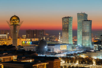 Astana och Almaty i Kazakstan