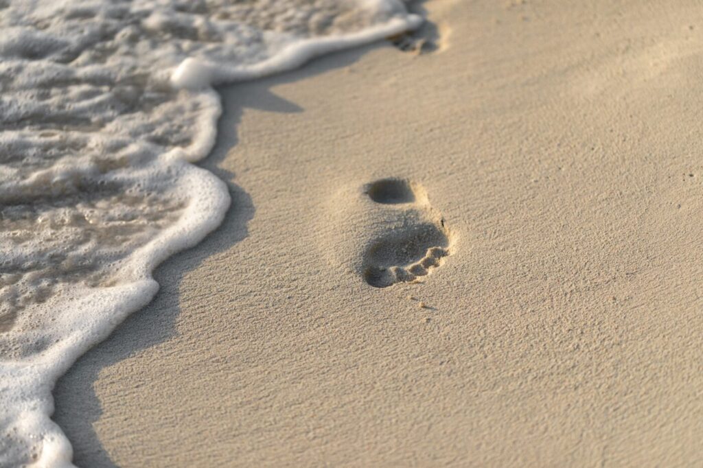 Footprints on the sand